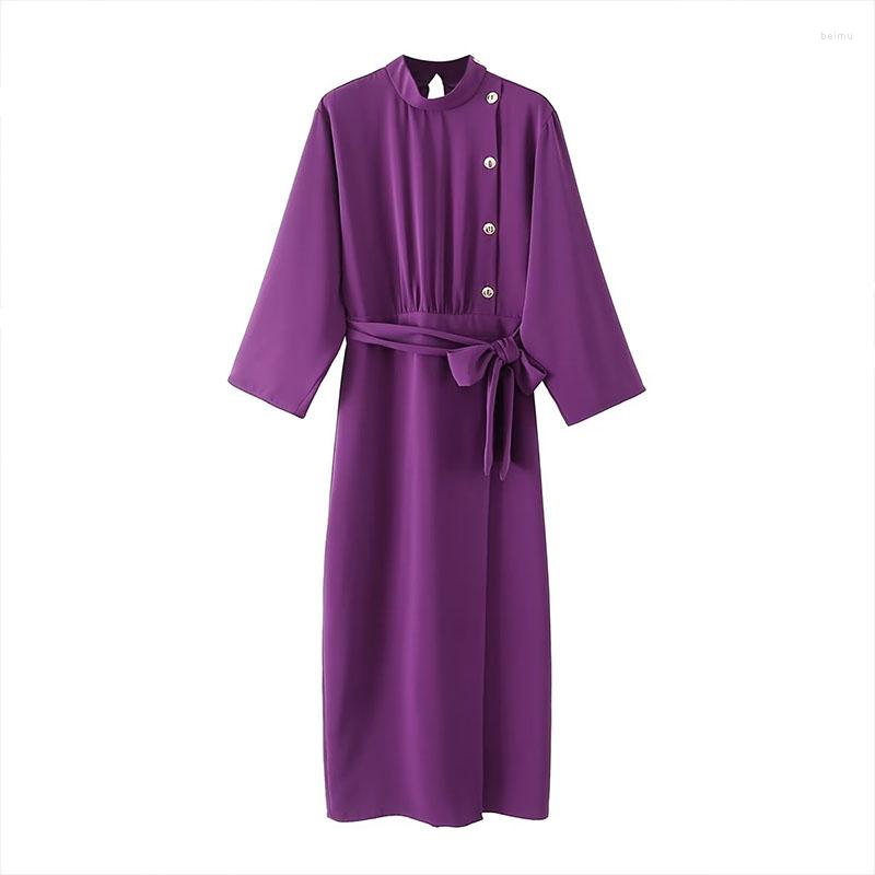 Casual Dresses Women 2023 Autumn Fashion Button-Embellished Midi Dress Vintage Half High Collar Long Sleeves Female Vestidos Mujer, Purple
Casual Dresses Women 2023 Autumn Fashion Button-Embellished Midi Dress Vintage Half High Collar Long Sleeves Female Vestidos Mujer, Purple