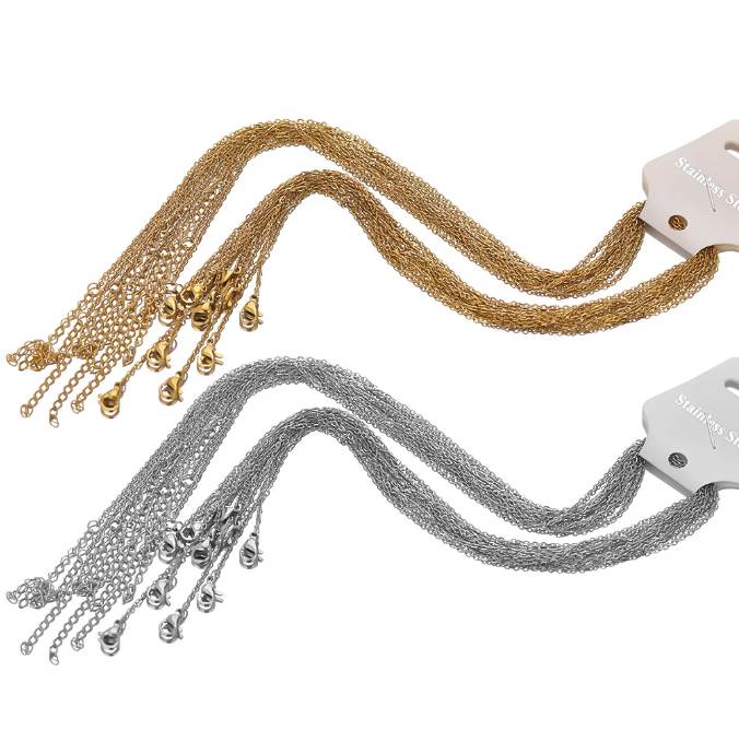 10pcs 45cm Gold Color Stainless Steel Link Chains in Bulk Necklaces Fashion Jewelry Adjustable Chains Wholesale Chokers DIY
10pcs 45cm Gold Color Stainless Steel Link Chains in Bulk Necklaces Fashion Jewelry Adjustable Chains Wholesale Chokers DIY