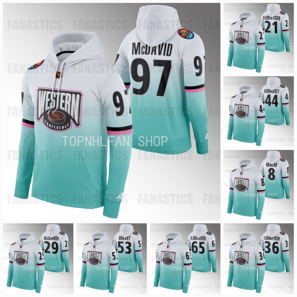 2023 All star Western Hoodie Seth Jones Robertson Kevin Logan Thompson Pettersso Kadri Karlsson Kadri Cale Makar jersey Clayton Keller Matty Beniers Troy Terry, Western jersey mens s-3xl
2023 All star Western Hoodie Seth Jones Robertson Kevin Logan Thompson Pettersso Kadri Karlsson Kadri Cale Makar jersey Clayton Keller Matty Beniers Troy Terry, Western jersey mens s-3xl
