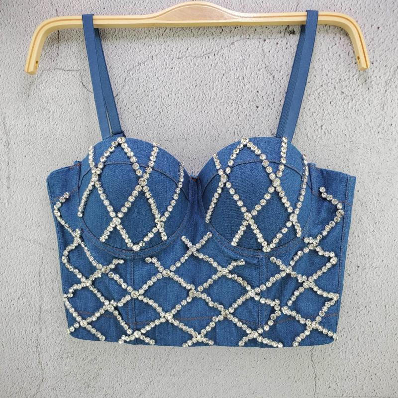 Women's Tanks & Camis Fashion Short Diamond Open Back Tight Fishbone Gathered Bra Girl Cowboy Navel Strap BraWomen's, Blue
Women's Tanks & Camis Fashion Short Diamond Open Back Tight Fishbone Gathered Bra Girl Cowboy Navel Strap BraWomen's, Blue