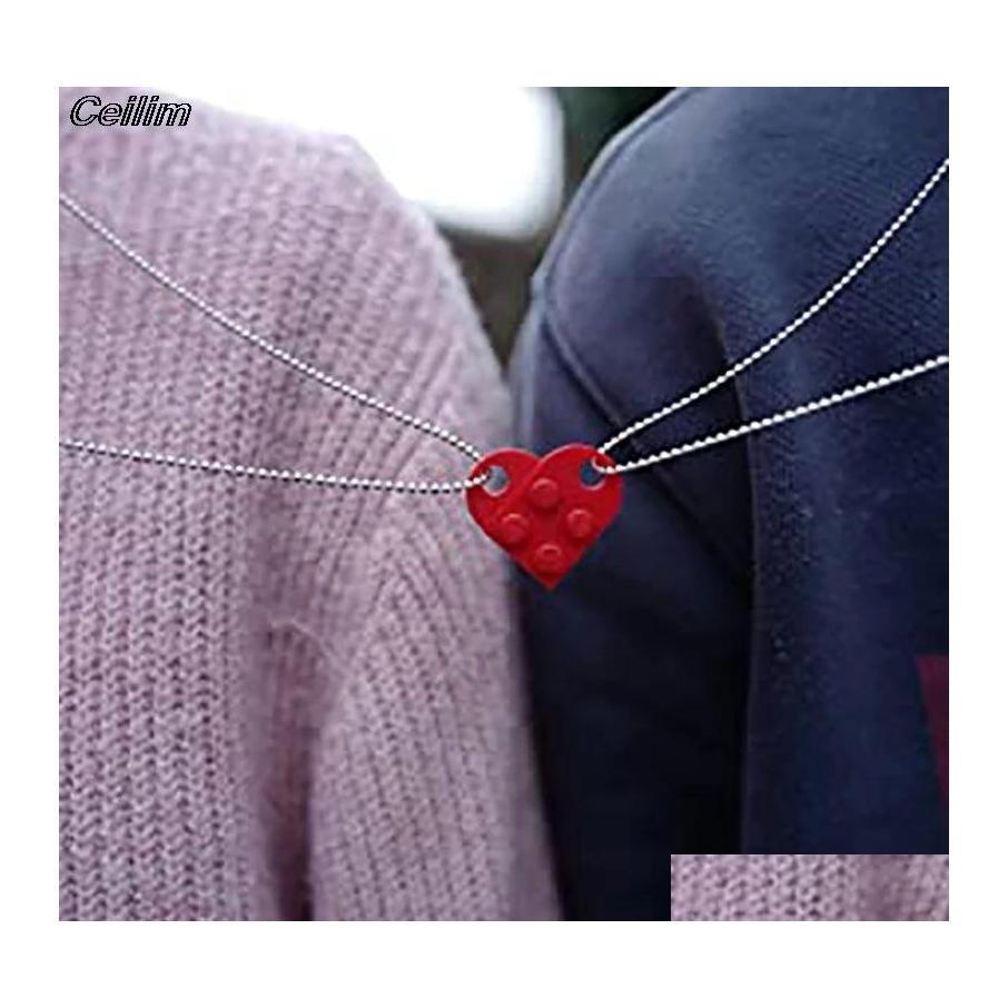 Pendant Necklaces 2Pcs Beads Building Brick Heart Necklace For Women Men Love Couple Valentines Gifts Punk Girlfriend Jewelry Drop D Ottv4
Pendant Necklaces 2Pcs Beads Building Brick Heart Necklace For Women Men Love Couple Valentines Gifts Punk Girlfriend Jewelry Drop D Ottv4