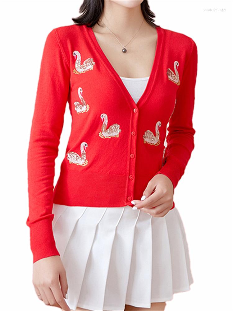Women's Knits Makuluya Spring Autumn Summer Winter Women Sequins Swan Embroidery Sequin Knit Cardigan Sweaters Female Vintage Coat L6, White
Women's Knits Makuluya Spring Autumn Summer Winter Women Sequins Swan Embroidery Sequin Knit Cardigan Sweaters Female Vintage Coat L6, White