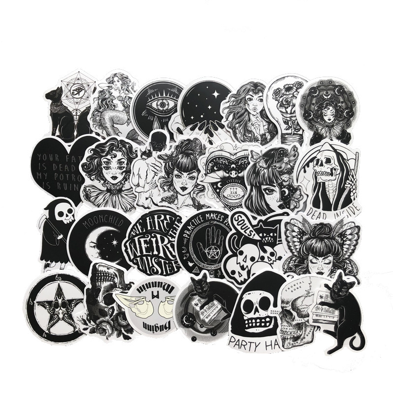 50PCS Black and White Gothic Vampire Stickers Outdoor Camping Graffiti Stickers for Laptop Skateboard Motorcycle Decals, Multi colors
50PCS Black and White Gothic Vampire Stickers Outdoor Camping Graffiti Stickers for Laptop Skateboard Motorcycle Decals, Multi colors