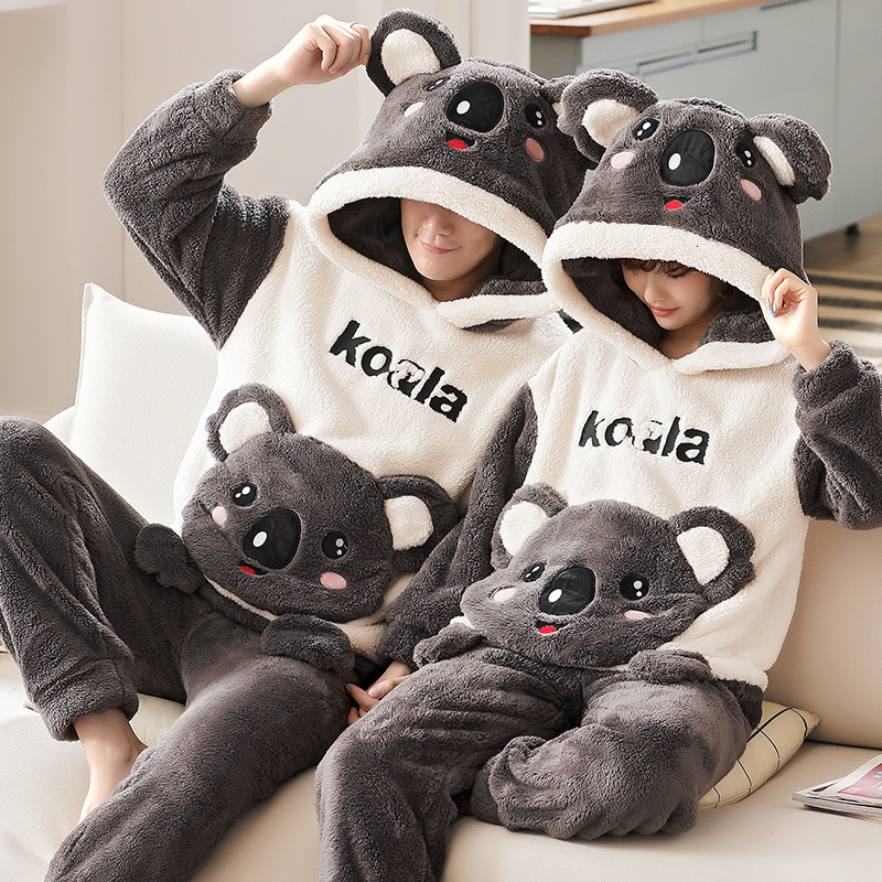 Men's Sleepwear Koala Pattern Unisex Flannel Thicken Warm Pajamas Set For Couple Winter Animal Ears Hoodie Women Kawaii Twopiece Suit Homewear 230202, 8678
Men's Sleepwear Koala Pattern Unisex Flannel Thicken Warm Pajamas Set For Couple Winter Animal Ears Hoodie Women Kawaii Twopiece Suit Homewear 230202, 8678