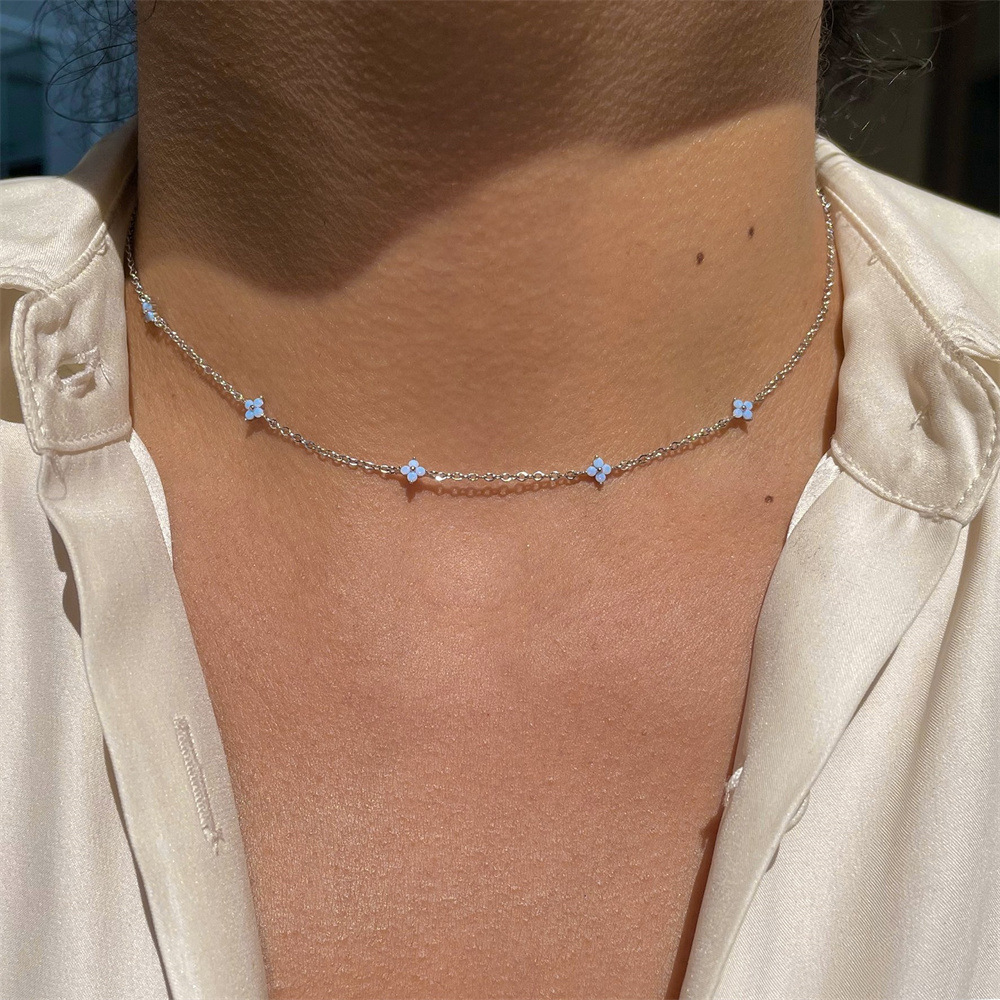 Pendant Necklaces Fine Sier Jewelry Minimal Delicate Cz Turkish Evilil Eyeer Charm Dainty Choker Collarbone Adorable Women Chain Necklace cnjartier bracelet pp