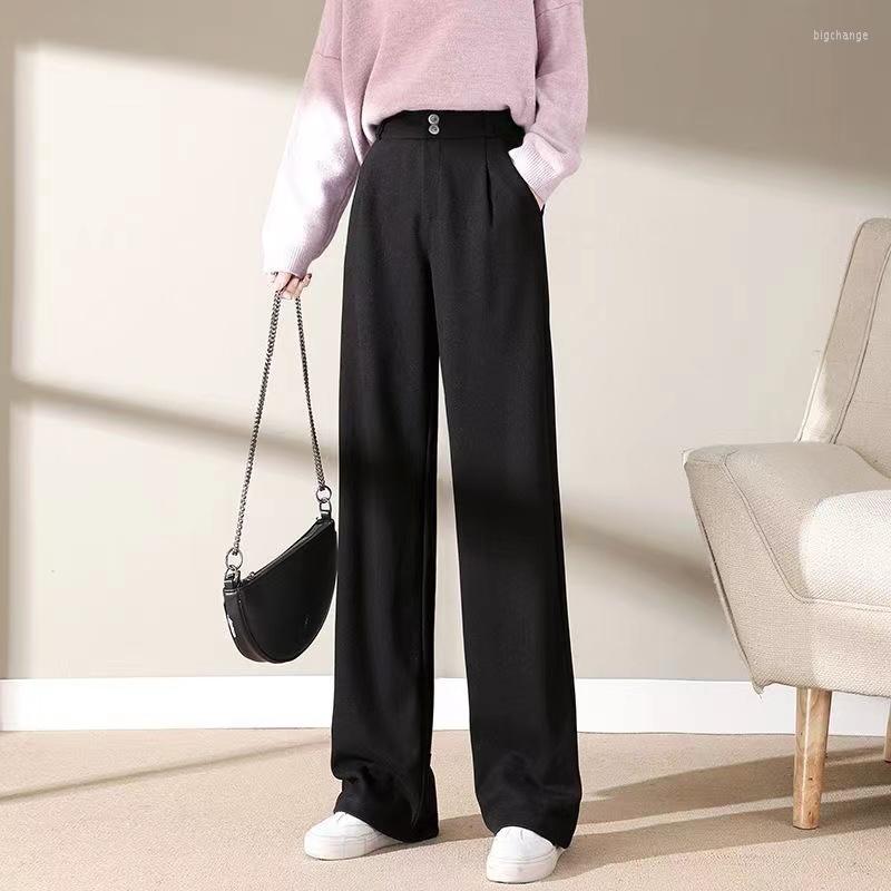 Women' Pants Winter Casual Wool Wide-leg Women Korean Office Lady Straight Black Elegant Ladies Trousers Pantalon Femme 24321, Light coffee
Women' Pants Winter Casual Wool Wide-leg Women Korean Office Lady Straight Black Elegant Ladies Trousers Pantalon Femme 24321, Light coffee