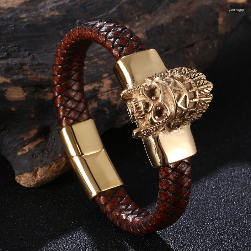 Charm Bracelets Punk Metal Skull For Men Retro Gothic Leather Bracelet Hip Hop Rock Party Jewelry PD1271
Charm Bracelets Punk Metal Skull For Men Retro Gothic Leather Bracelet Hip Hop Rock Party Jewelry PD1271