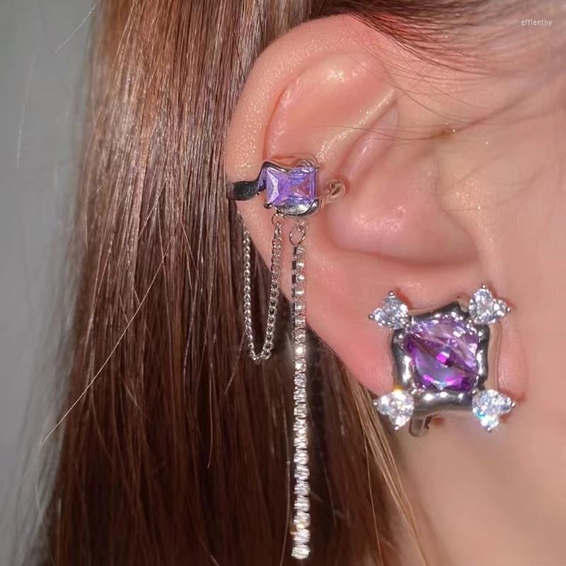 Backs Earrings Trendy Fashion Purple Crystal Sweet Cool Girl Clip For Women Rhinestone Tassel Non Piercing Ear Cuff Girls Fake Jewelry
Backs Earrings Trendy Fashion Purple Crystal Sweet Cool Girl Clip For Women Rhinestone Tassel Non Piercing Ear Cuff Girls Fake Jewelry