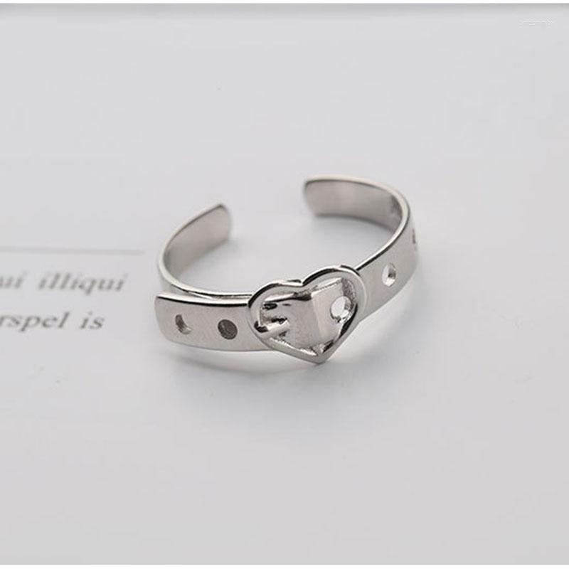 Cluster Rings Adjustable S925 Sterling Silver Heart Belt Buckle Ring Brief Simple Open Index Finger For Women Jewelry Ornament Gift 2023
Cluster Rings Adjustable S925 Sterling Silver Heart Belt Buckle Ring Brief Simple Open Index Finger For Women Jewelry Ornament Gift 2023