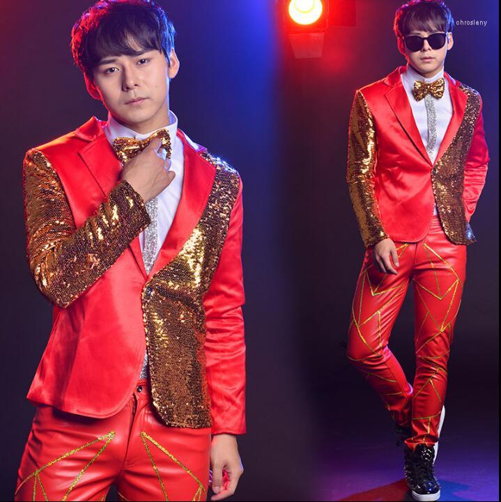 Men' Suits Red Clothes Mens Designs Stage Costumes For Singers Jacket Men Sequins Blazer Dance Star Style Dress Man Coat Pants, Coat and pants
Men' Suits Red Clothes Mens Designs Stage Costumes For Singers Jacket Men Sequins Blazer Dance Star Style Dress Man Coat Pants, Coat and pants