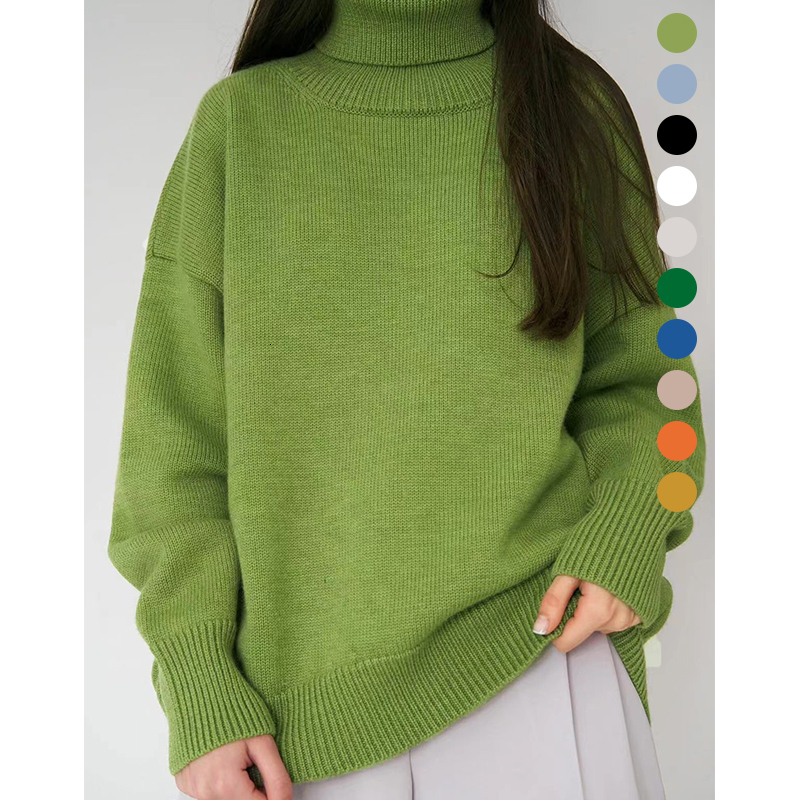 Women's Sweater Turtleneck Sweater Solid Jumper Autumn Winter Thick Warm Pullover Top Oversized Casual Loose Knitted Female Pull 230203, Green
Women's Sweater Turtleneck Sweater Solid Jumper Autumn Winter Thick Warm Pullover Top Oversized Casual Loose Knitted Female Pull 230203, Green