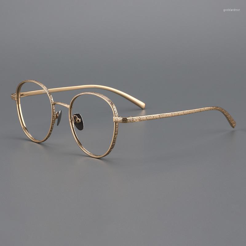 Sunglasses Frames Original Classic Golden Titanium Glasses Frame Round Type Vintage Design For Men And Women Hand Craft Light Weight
Sunglasses Frames Original Classic Golden Titanium Glasses Frame Round Type Vintage Design For Men And Women Hand Craft Light Weight
