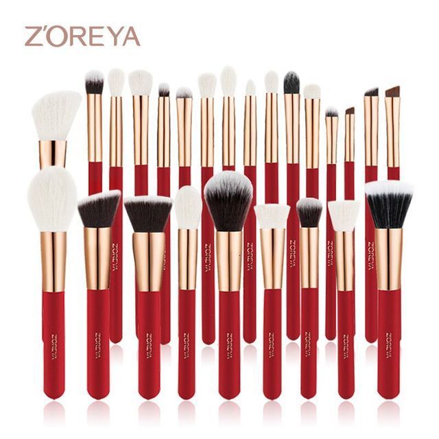 Makeup Tools ZOREYA Black Brushes Set Natural Hair Foundation Powder Eyebrow Contour Eyeshadow Make Up maquiage 230203