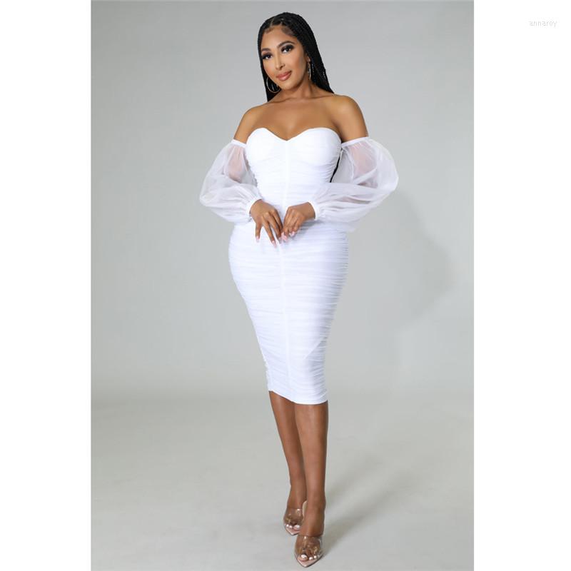 Casual Dresses Fashion Ruched Bodycon Dress Women Off Shoulder Slash Neck Midi Vestidos Mesh Patchwork Elegant Party Club Sexy Winter, Black
Casual Dresses Fashion Ruched Bodycon Dress Women Off Shoulder Slash Neck Midi Vestidos Mesh Patchwork Elegant Party Club Sexy Winter, Black