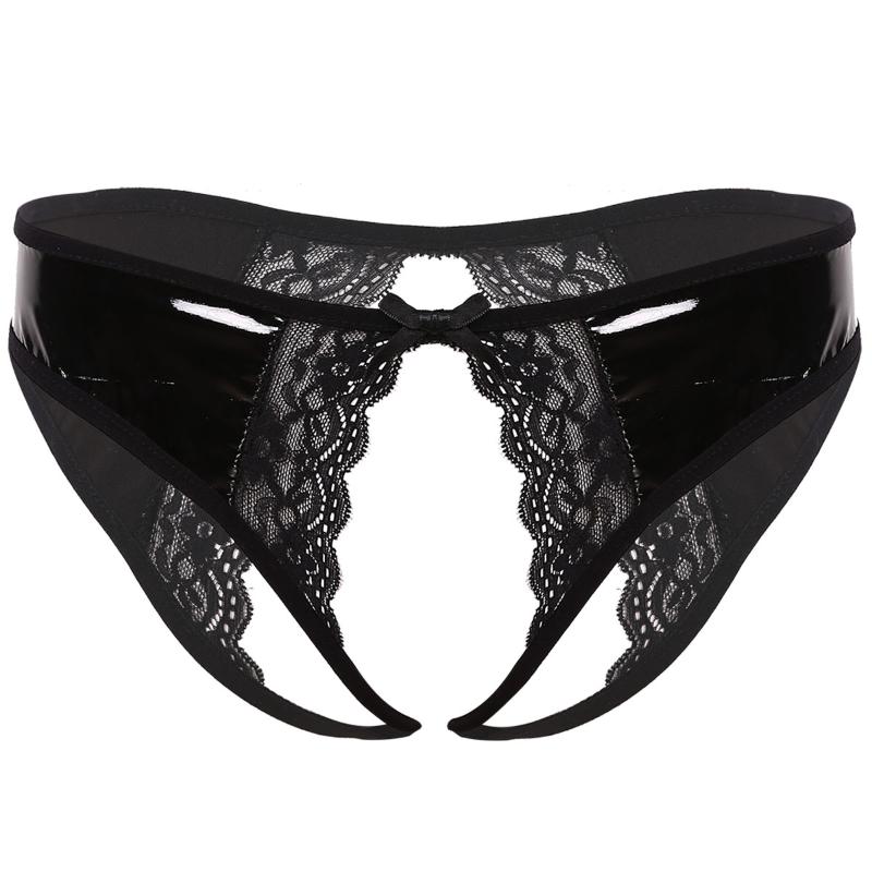 Women' Panties Women Latex Briefs Erotic Sexy Lingerie Wetlook Faux Leather Low Waist Open Croch With Lace Edge Cheeky Porno Underwear, Black
Women' Panties Women Latex Briefs Erotic Sexy Lingerie Wetlook Faux Leather Low Waist Open Croch With Lace Edge Cheeky Porno Underwear, Black