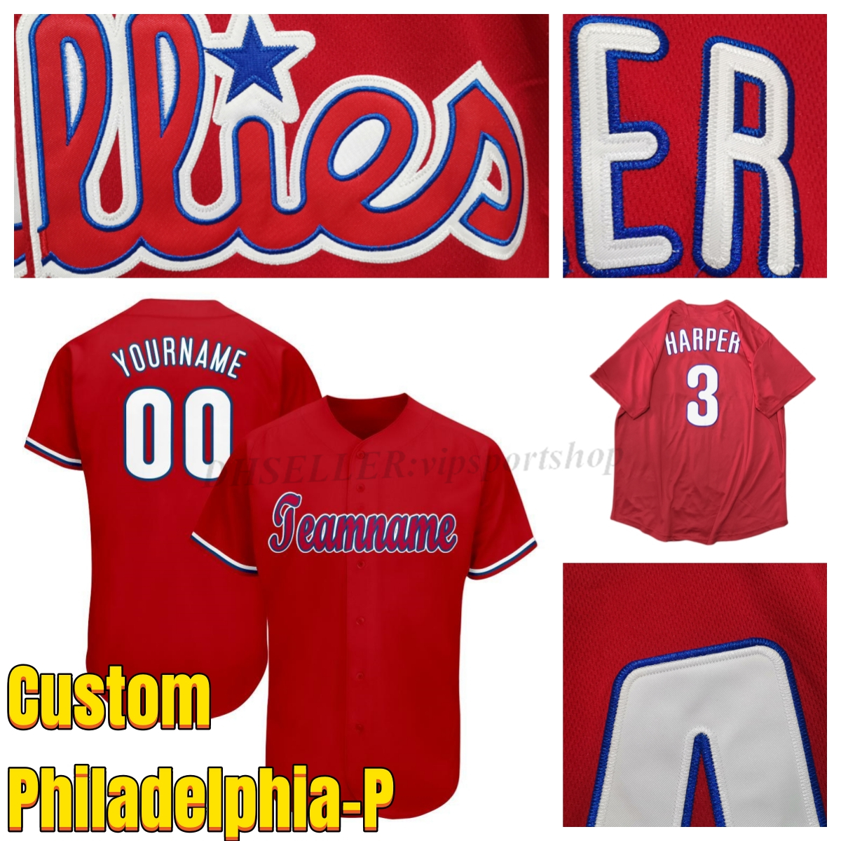 Custom 2023 Philadelphia Red Baseball Jersey stitched Turner Harpe Eflin Realmuto Schwarber Strahm Jerseys Hoskins Stott Bohm Muzziotti Utley Stubbs DIY jersey
Custom 2023 Philadelphia Red Baseball Jersey stitched Turner Harpe Eflin Realmuto Schwarber Strahm Jerseys Hoskins Stott Bohm Muzziotti Utley Stubbs DIY jersey
