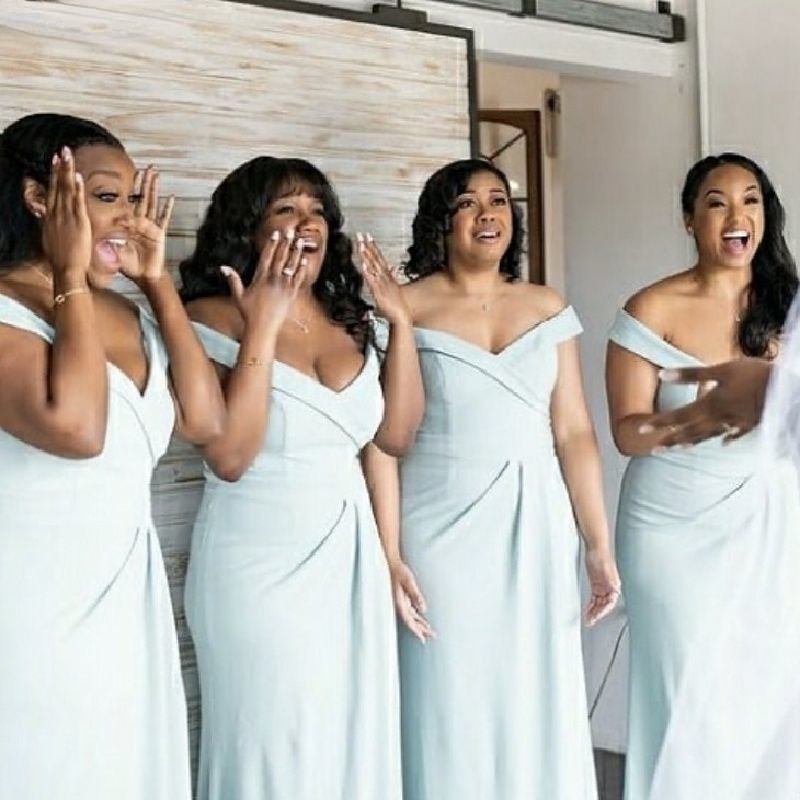 Sage Green Bridesmaid Dresses for Western Garden Country Beach A Line Wedding Guest Wears Off Shoulder Pleats Split Long Maid of Honor Gowns Plus Size