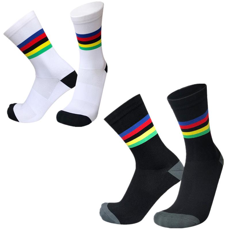 Sports Socks Cycling Men Women Rainbow Stripes TEAM Bike MTB Professional Competition Racing, B white
Sports Socks Cycling Men Women Rainbow Stripes TEAM Bike MTB Professional Competition Racing, B white