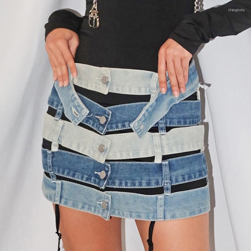 Skirts Fashion Style Streetwear Casual Old Hollow Out Irregular Skirt Button Design Stitching High Waist Tooling Short, Blue
Skirts Fashion Style Streetwear Casual Old Hollow Out Irregular Skirt Button Design Stitching High Waist Tooling Short, Blue