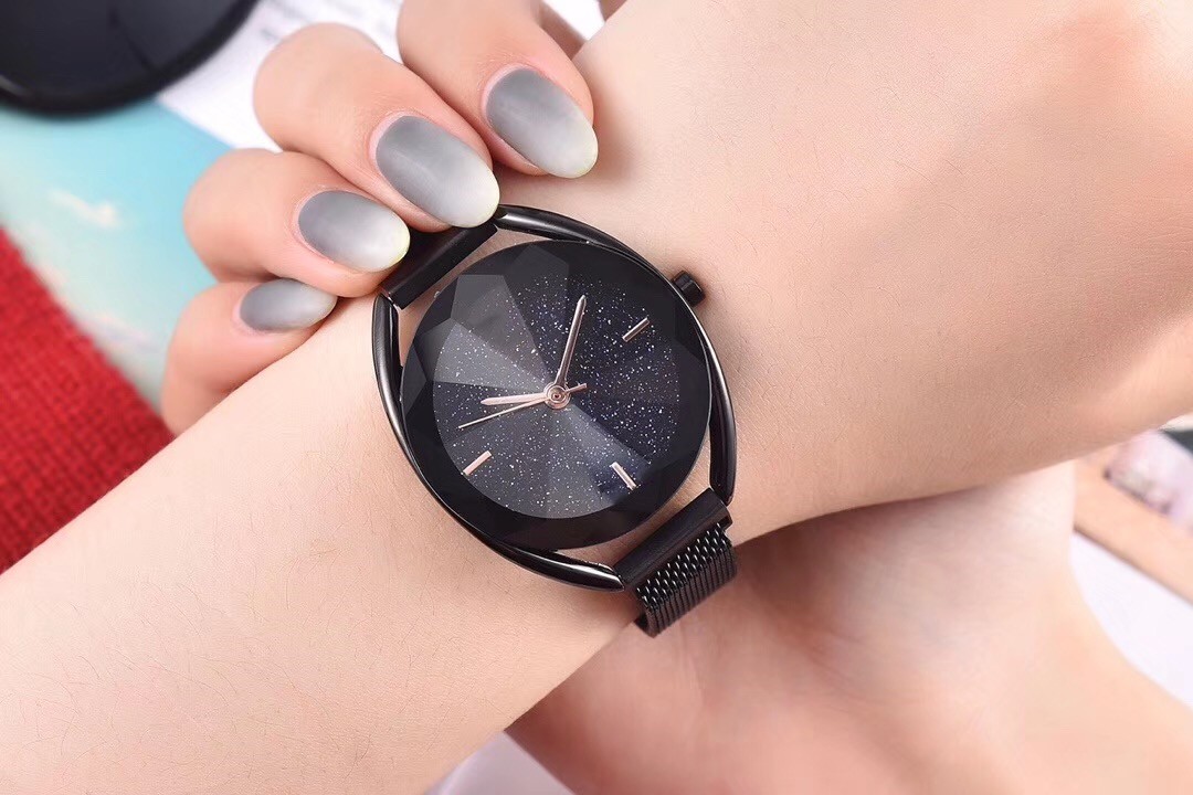 Diamond Women's Watch automatic quartz mechanical 36mm casual fashion watch, Black