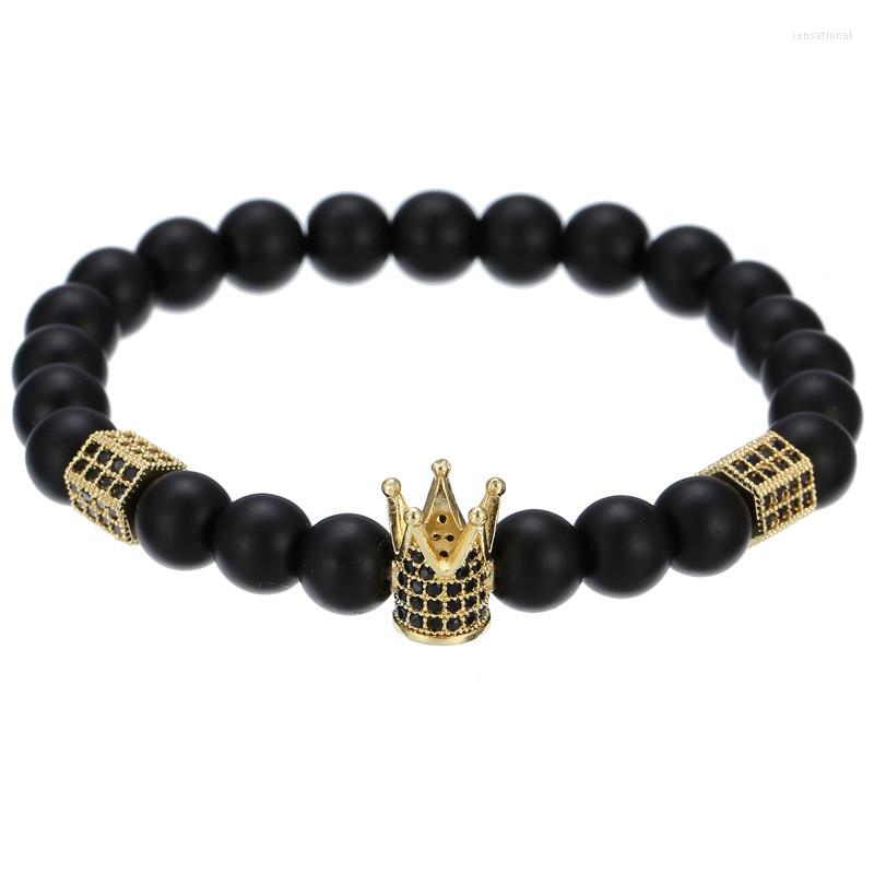 Strand Matte Onyx Stone Beads CZ Crown Plating Rose Gold Black Multi-color 24K Real Bracelet Wedding Gift For Unisex Couple
Strand Matte Onyx Stone Beads CZ Crown Plating Rose Gold Black Multi-color 24K Real Bracelet Wedding Gift For Unisex Couple