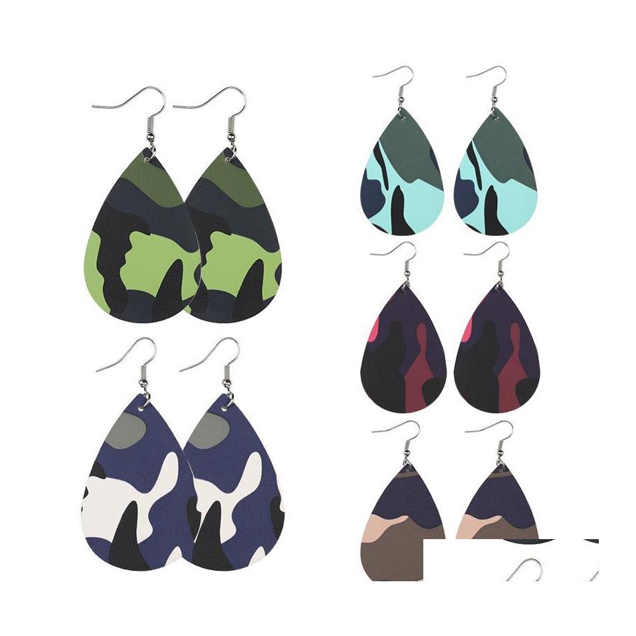 Charm Fashion Camouflage Painted Pu Leather Teardrop Dangle Earrings For Women Desiger Military Soft Faux Water Drop Delivery Jewelry Ot41X
Charm Fashion Camouflage Painted Pu Leather Teardrop Dangle Earrings For Women Desiger Military Soft Faux Water Drop Delivery Jewelry Ot41X