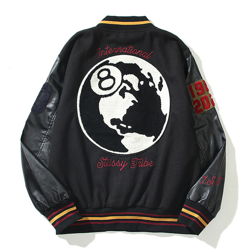 Mens Jackets Hip Hop Baseball Men Patchwork Embroidery PU Leather Sleeves Bomber Jacket Vintage Casual Oversized Coats Unisex Spring 230203, Black
Mens Jackets Hip Hop Baseball Men Patchwork Embroidery PU Leather Sleeves Bomber Jacket Vintage Casual Oversized Coats Unisex Spring 230203, Black