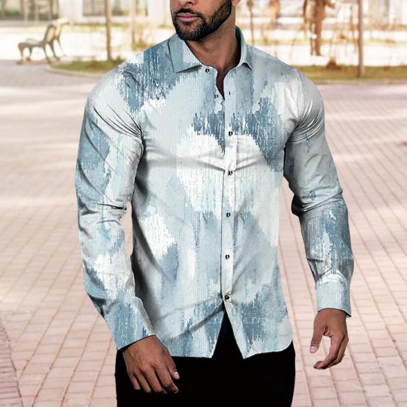 Men's Casual Shirts Men Spring Shirt Geometric Print Turn-down Collar Single-breasted Top Mid Length Long Sleeves Men's Clothing, Blue
Men's Casual Shirts Men Spring Shirt Geometric Print Turn-down Collar Single-breasted Top Mid Length Long Sleeves Men's Clothing, Blue