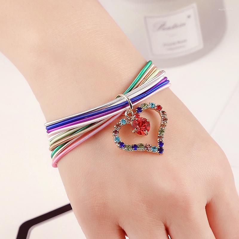 Bangle Metal Guitar String Jewelry Cute Women's Gift Charm Heart Shiny Rhinestone Classic Light Color Mixed Multi Layer Spring Bracelet
Bangle Metal Guitar String Jewelry Cute Women's Gift Charm Heart Shiny Rhinestone Classic Light Color Mixed Multi Layer Spring Bracelet
