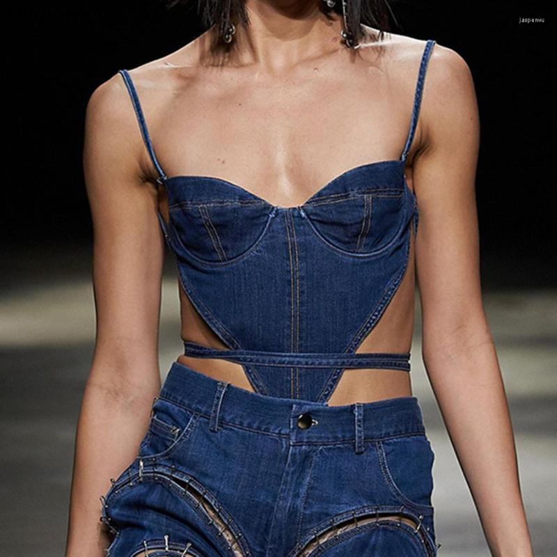 Women's Tanks Sexy Irregular Denim Crop Top Women Backless Contrast Stitching Slim Corset Camisole Cool Cow Girl Streetwear Tops 2023, Blue
Women's Tanks Sexy Irregular Denim Crop Top Women Backless Contrast Stitching Slim Corset Camisole Cool Cow Girl Streetwear Tops 2023, Blue