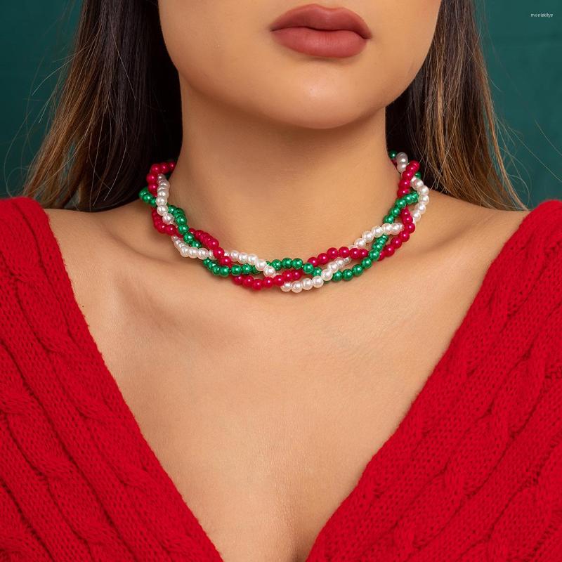 Choker MultiLayer Imitation Pearl Chain Necklaces For Women Colorful Clavicle Twist Chains Necklace In Christmas Jewelry
Choker MultiLayer Imitation Pearl Chain Necklaces For Women Colorful Clavicle Twist Chains Necklace In Christmas Jewelry