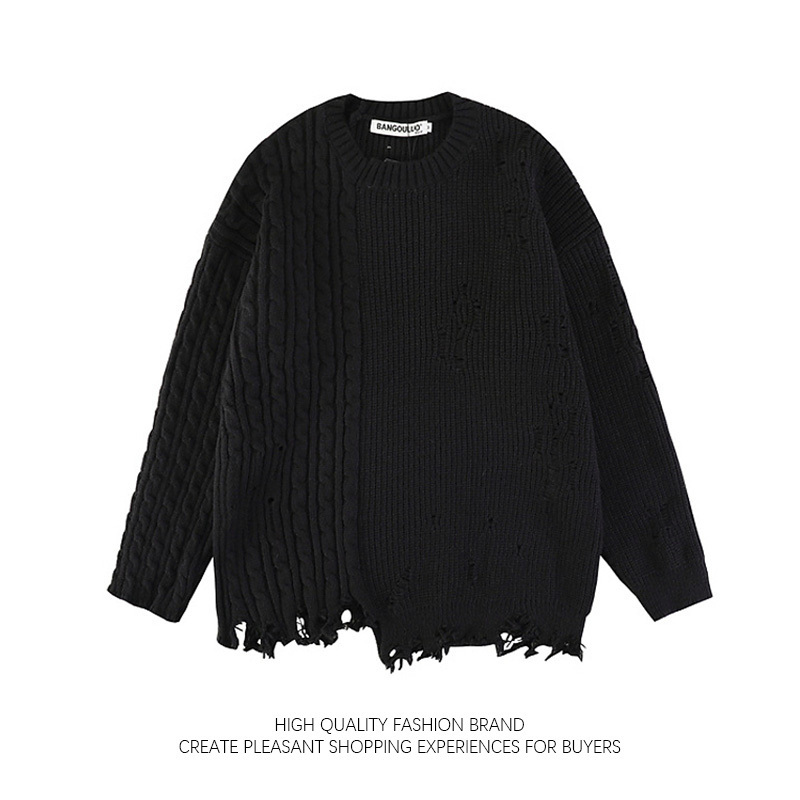 Men' Sweaters Perforated Oneck American High Street Dark Black Pullover Unisex Retro Wornout Hip Hop Knitwear Jumpers 230203, Apricot
Men' Sweaters Perforated Oneck American High Street Dark Black Pullover Unisex Retro Wornout Hip Hop Knitwear Jumpers 230203, Apricot