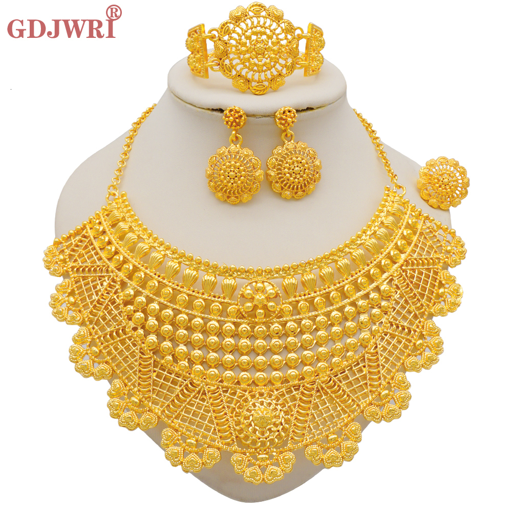 Wedding Jewelry Sets Luxury Dubai Gold Color For Women Indian Necklace Earrings Arab African Nigerian Bridal Jewellery 230203
Wedding Jewelry Sets Luxury Dubai Gold Color For Women Indian Necklace Earrings Arab African Nigerian Bridal Jewellery 230203