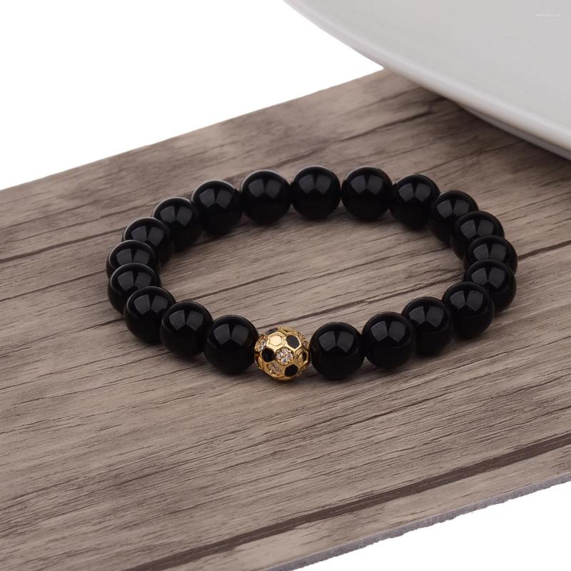 Strand German Fashion Casual Bracelet Natural Bright Black Stone Beads Beaded Gold Color Football Shape Zircon Decorative
Strand German Fashion Casual Bracelet Natural Bright Black Stone Beads Beaded Gold Color Football Shape Zircon Decorative