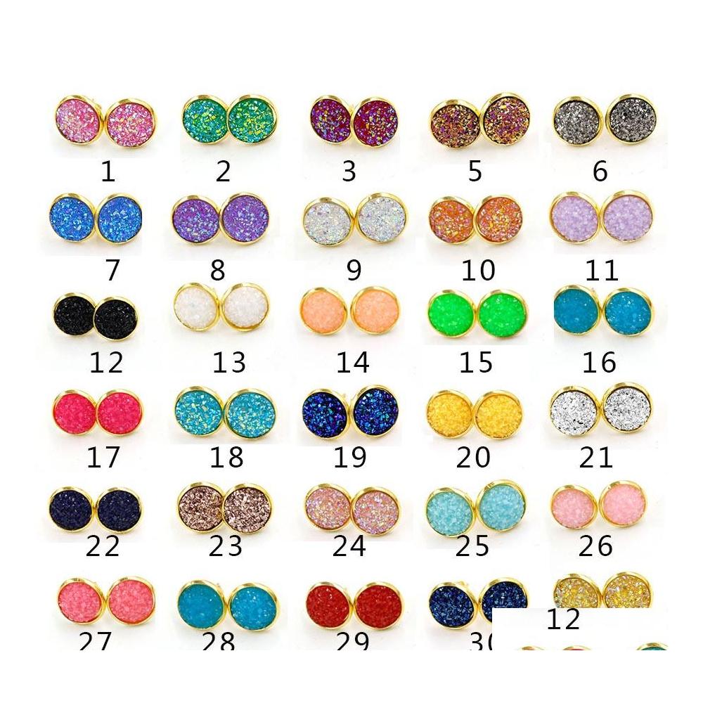 Stud Stainless Steel Hypoallergenic Earrings 30 Color 12Mm Druzy Resin Stone Gold Sier Ear Rings For Women Luxury Jewelry Gift Drop D Otqxq
Stud Stainless Steel Hypoallergenic Earrings 30 Color 12Mm Druzy Resin Stone Gold Sier Ear Rings For Women Luxury Jewelry Gift Drop D Otqxq