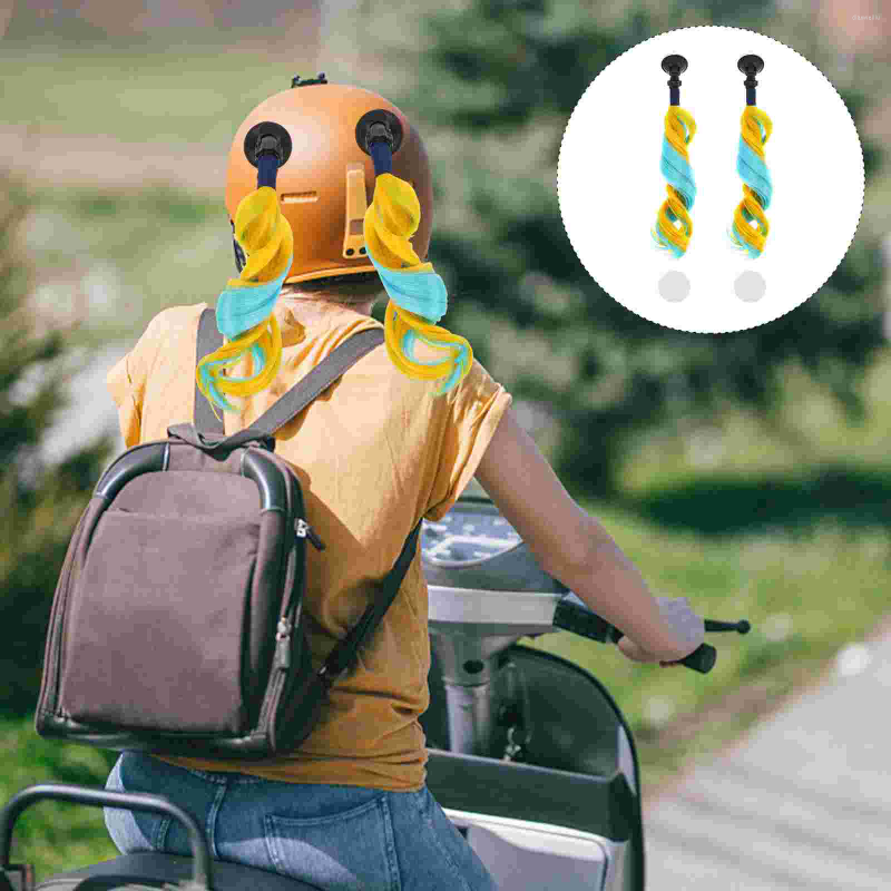 Motorcycle Helmets 2pcs Wigs Funny Chic Delicate Ornament Braid Decor Ponytails, Light blue yellow
Motorcycle Helmets 2pcs Wigs Funny Chic Delicate Ornament Braid Decor Ponytails, Light blue yellow