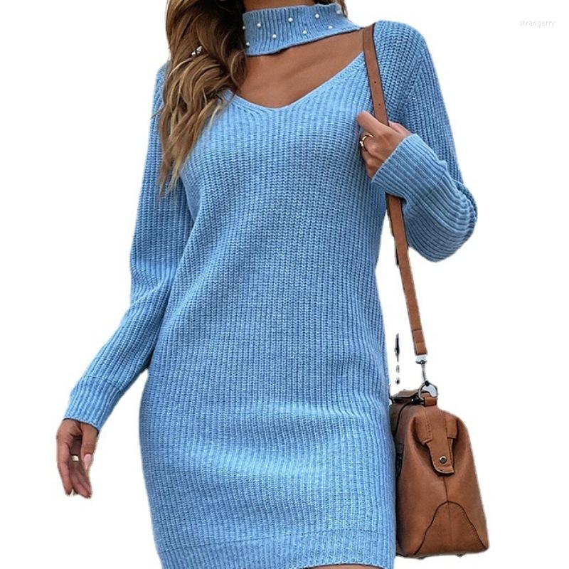 Casual Dresses 2023 Autumer Winter Long Sleeve Tops V Neck Knit Sweater Dress Women Sexy Chic Slim Pullover Solid Elegant Clothing Korean, Blue
Casual Dresses 2023 Autumer Winter Long Sleeve Tops V Neck Knit Sweater Dress Women Sexy Chic Slim Pullover Solid Elegant Clothing Korean, Blue