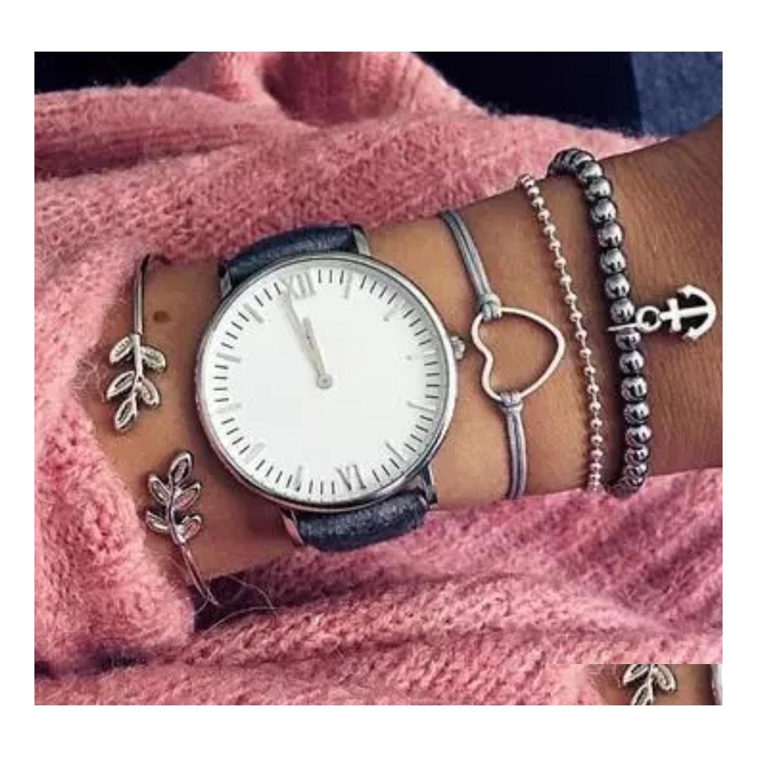 Charm Bracelets Fashion Jewelry Vintage Bracelet Set Leaf Hollowed Heart Beads Anchor 4Pcs/Set Drop Delivery Dhc8X
Charm Bracelets Fashion Jewelry Vintage Bracelet Set Leaf Hollowed Heart Beads Anchor 4Pcs/Set Drop Delivery Dhc8X