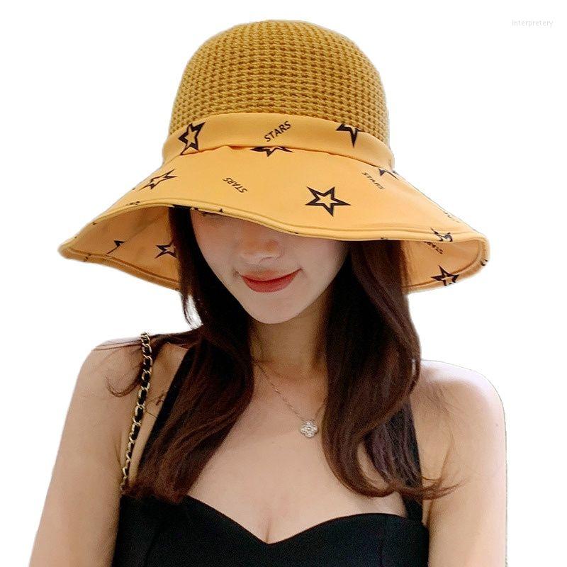 Wide Brim Hats 2023 Summer Sun Protection Big Sunscreen Woman Fisherman Hat Star Pattern Cotton Girl Head Cover Caps, Type1 empty top
Wide Brim Hats 2023 Summer Sun Protection Big Sunscreen Woman Fisherman Hat Star Pattern Cotton Girl Head Cover Caps, Type1 empty top