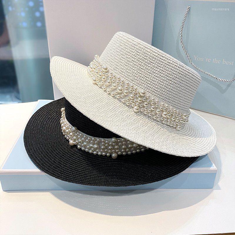 Wide Brim Hats Summer Women Elegant Retro Hepburn Style Flat Top Straw Hat Fashion Pearl Sun Breathable Anti-UV Holiday Beach 2023, White
Wide Brim Hats Summer Women Elegant Retro Hepburn Style Flat Top Straw Hat Fashion Pearl Sun Breathable Anti-UV Holiday Beach 2023, White