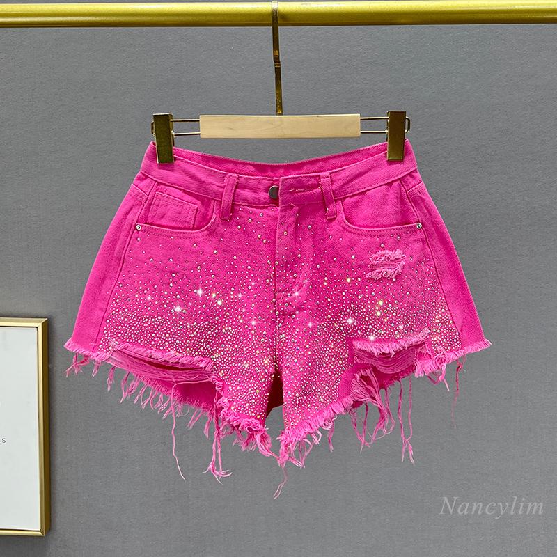 Women' Jeans Ripped Denim Shorts Pants Summer High Waist Slimming Color Rhinestone Wide Leg Holiday Short Mujer Women, Green
Women' Jeans Ripped Denim Shorts Pants Summer High Waist Slimming Color Rhinestone Wide Leg Holiday Short Mujer Women, Green