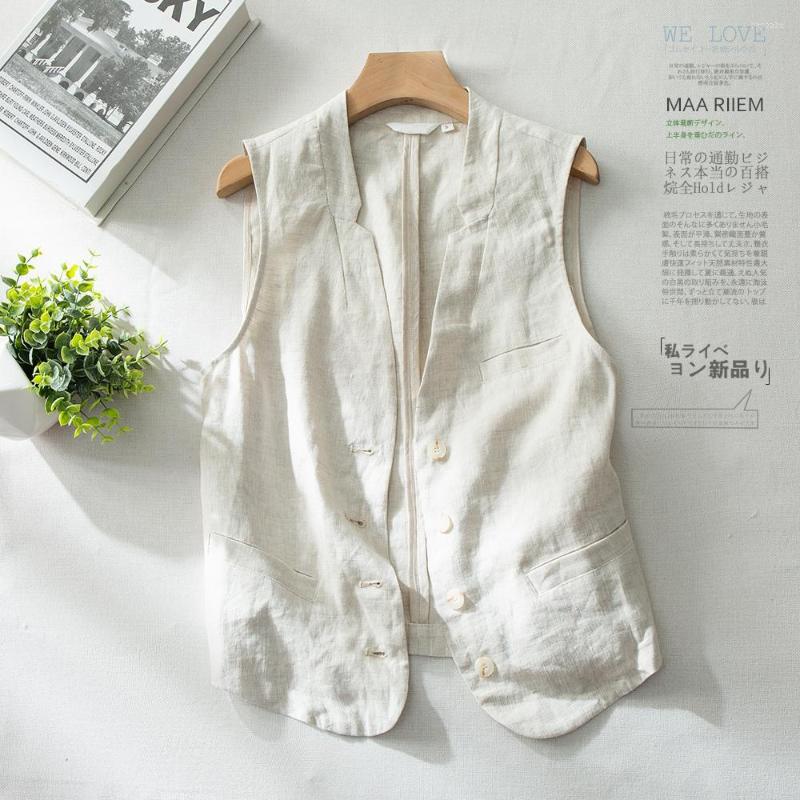 Women's Tanks Summer Fashion Japan Style Women's Cotton Linen Vest Solid Color V-neck Sleeveless Office Lady Waistcoat Loose Casual Thin
Women's Tanks Summer Fashion Japan Style Women's Cotton Linen Vest Solid Color V-neck Sleeveless Office Lady Waistcoat Loose Casual Thin