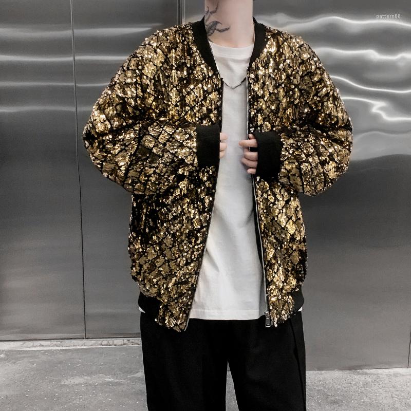 Men's Jackets YASUGUOJI Gold Nightclub Shiny Sequin Performance For Men Stage Costume Dancer Oversize Loose Silver Baseball Jacket, Black
Men's Jackets YASUGUOJI Gold Nightclub Shiny Sequin Performance For Men Stage Costume Dancer Oversize Loose Silver Baseball Jacket, Black