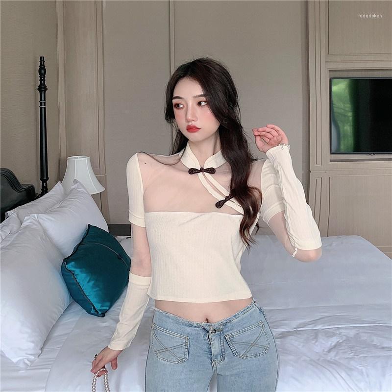 Ethnic Clothing Chinese Style Women Fashion 2023 Asian Streetwear Long Sleeve Mesh Patchwork Cheongsam Top Slim Sexy Crop-Top 11396
Ethnic Clothing Chinese Style Women Fashion 2023 Asian Streetwear Long Sleeve Mesh Patchwork Cheongsam Top Slim Sexy Crop-Top 11396