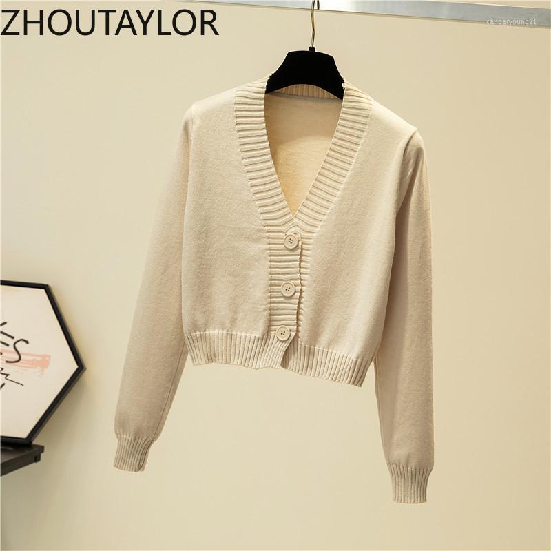 Women's Knits ZHOUTAYLOR Cardigan Women Elegant Fashion Short Office Lady Tops Femme Sweet Single Breasted V-Neck Jumper Female S0431, Coffee
Women's Knits ZHOUTAYLOR Cardigan Women Elegant Fashion Short Office Lady Tops Femme Sweet Single Breasted V-Neck Jumper Female S0431, Coffee