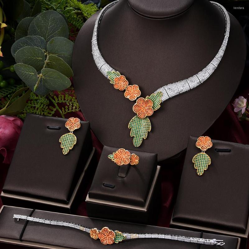 Necklace Earrings Set Gorgeous Shiny Flower Drop Cubic Zircon Earring Bracelet Ring Jewelry For Women Wedding Dubai Bridal, Picture shown
Necklace Earrings Set Gorgeous Shiny Flower Drop Cubic Zircon Earring Bracelet Ring Jewelry For Women Wedding Dubai Bridal, Picture shown
