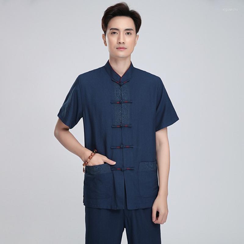 Ethnic Clothing Chinese Men Tang Dress Top Linen Short Sleeve Middle-aged Shirt Morning Exercise Tai Chi
Ethnic Clothing Chinese Men Tang Dress Top Linen Short Sleeve Middle-aged Shirt Morning Exercise Tai Chi