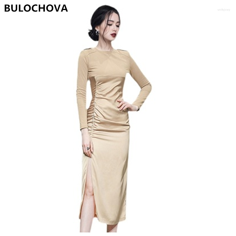 Casual Dresses BULOCHOVA Fashion Solid Elegant High Waist Split Long Dress For Women Spring Sleeve Large Size Slim Vestidos Female, Picture color
Casual Dresses BULOCHOVA Fashion Solid Elegant High Waist Split Long Dress For Women Spring Sleeve Large Size Slim Vestidos Female, Picture color
