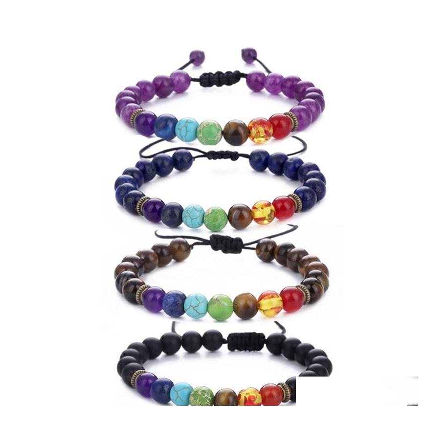 Beaded Strands 7 Chakra Natural Stone Charm Bracelets Tiger Eye Lapis Lazi Amethyst Frosted Beads Chains Rope Bangle For Women Men Otrhs
Beaded Strands 7 Chakra Natural Stone Charm Bracelets Tiger Eye Lapis Lazi Amethyst Frosted Beads Chains Rope Bangle For Women Men Otrhs