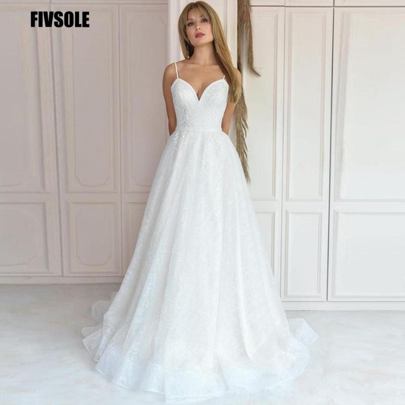Wedding Dress Fivsole Beach Dresses 2023 Spaghetti Strap Lace Soft Tulle Boho Gown White Ivory Simple Bride Vestidos, Champagne
Wedding Dress Fivsole Beach Dresses 2023 Spaghetti Strap Lace Soft Tulle Boho Gown White Ivory Simple Bride Vestidos, Champagne
